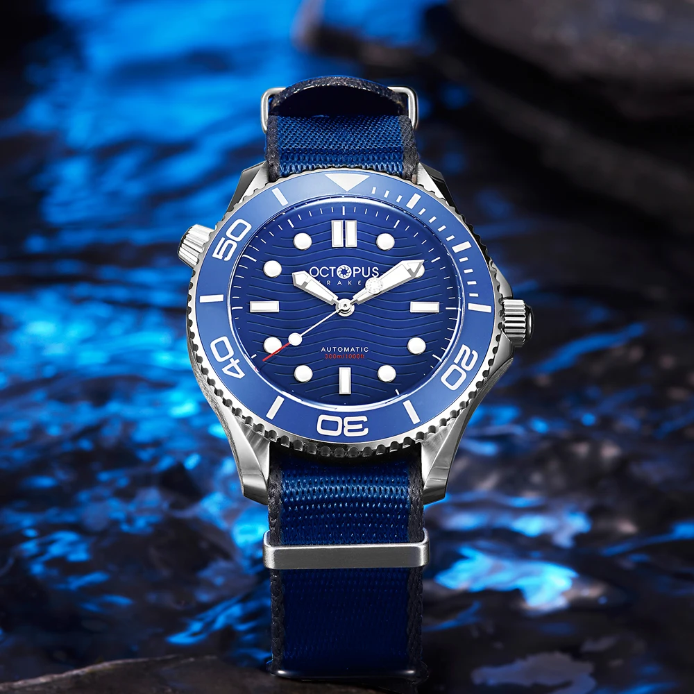 

NTTD 007 Dive Watches Mens Retro Black 300M Waterproof Stainless Steel Bond Tribute Luxury Diver Watch