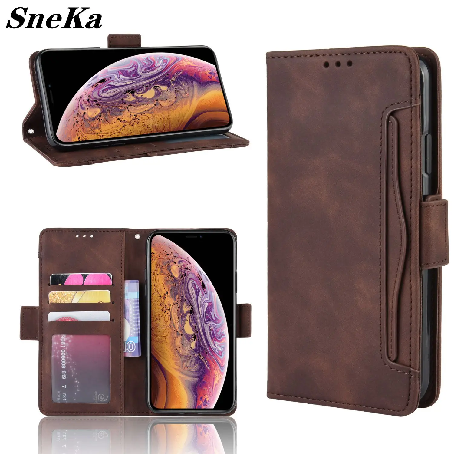 

Flip Wallet Case For iPhone 14 13 12 11 Pro Max SE2 XS X XR 7 8 6S Plus Leather Retro Multi Card Holder Cover Full Protection