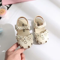 summer new kids girls covered toes flowers sweet sandals for baby princess non slip flat fashion japanese 2022 beach shoe casual