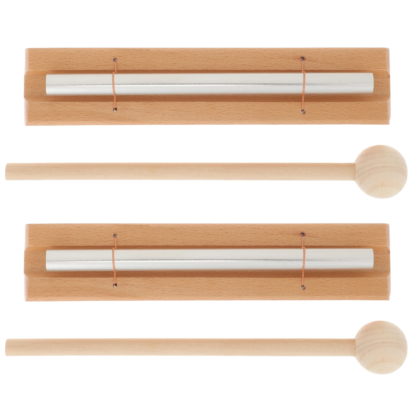 

2 Set Yoga Tools Meditation Bell Mindfulness Chimes Music Percussion Simple Instrument Wood Child