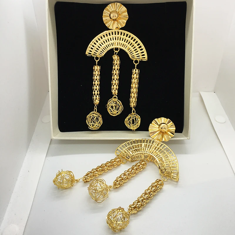 Длинные висячие серьги в богемном стиле бусины африканском медные свадебные и