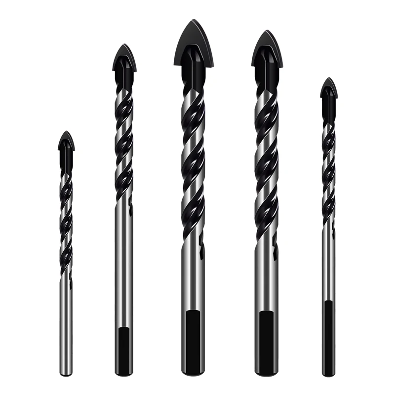 

5mm 6mm 8mm 10mm 12mm Ceramic Tile Drill Bits Masonry Drill Bits Set for Glass Brick Concrete Wood Tungsten Carbide Tip for Wall