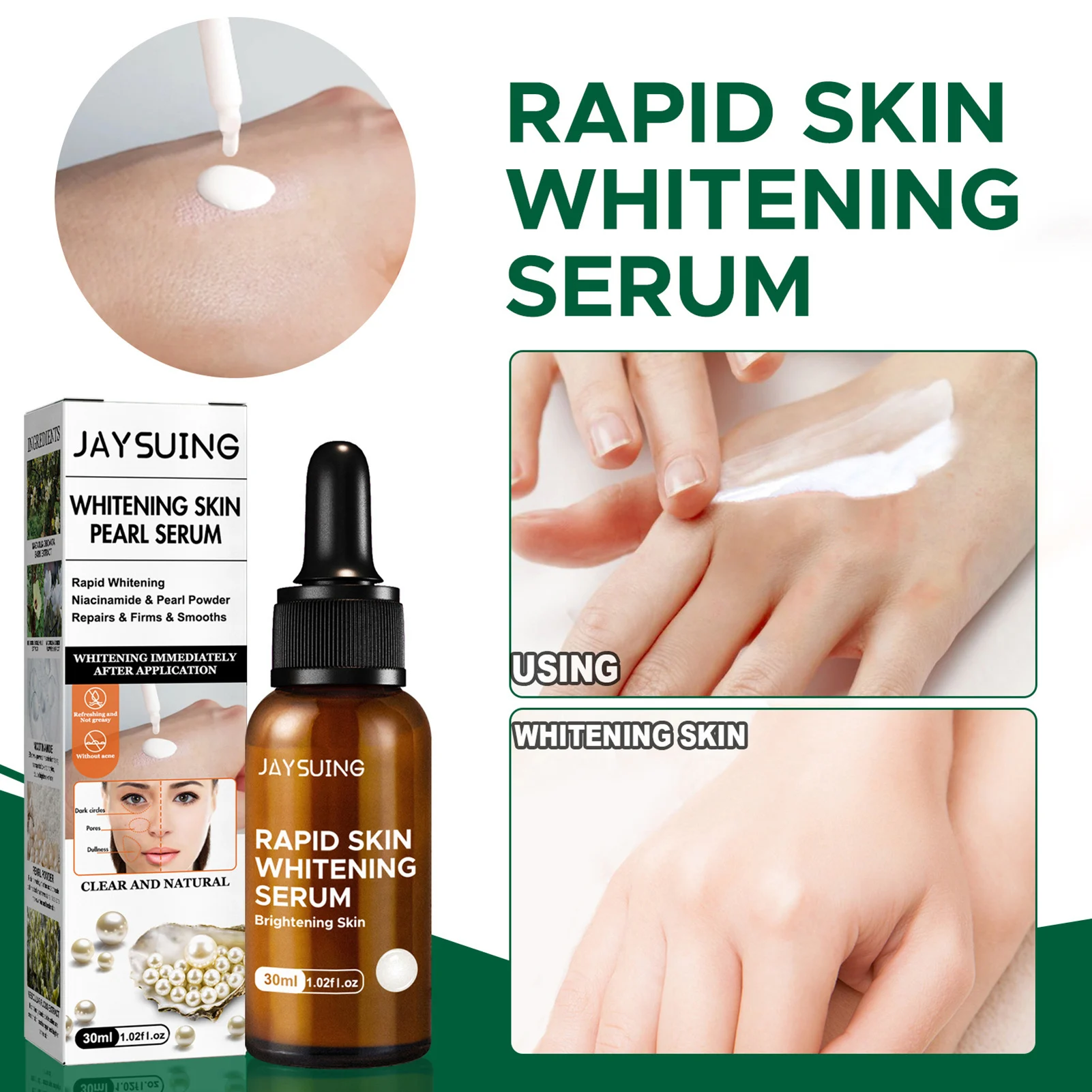 

30ml Whitening Skin Pearl Serum Anti-Wrinkle Whitening Cream Moisturizing Face Brightening Essence Skin Care