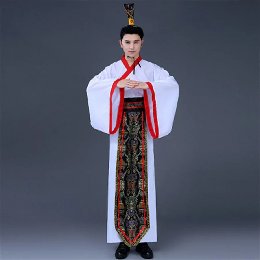 Men Hanfu Adult Traditional Chinese Clothing Folk Dance Ancient Costume Stage Performance Singers Tang Suit Festival Outfit images - 6