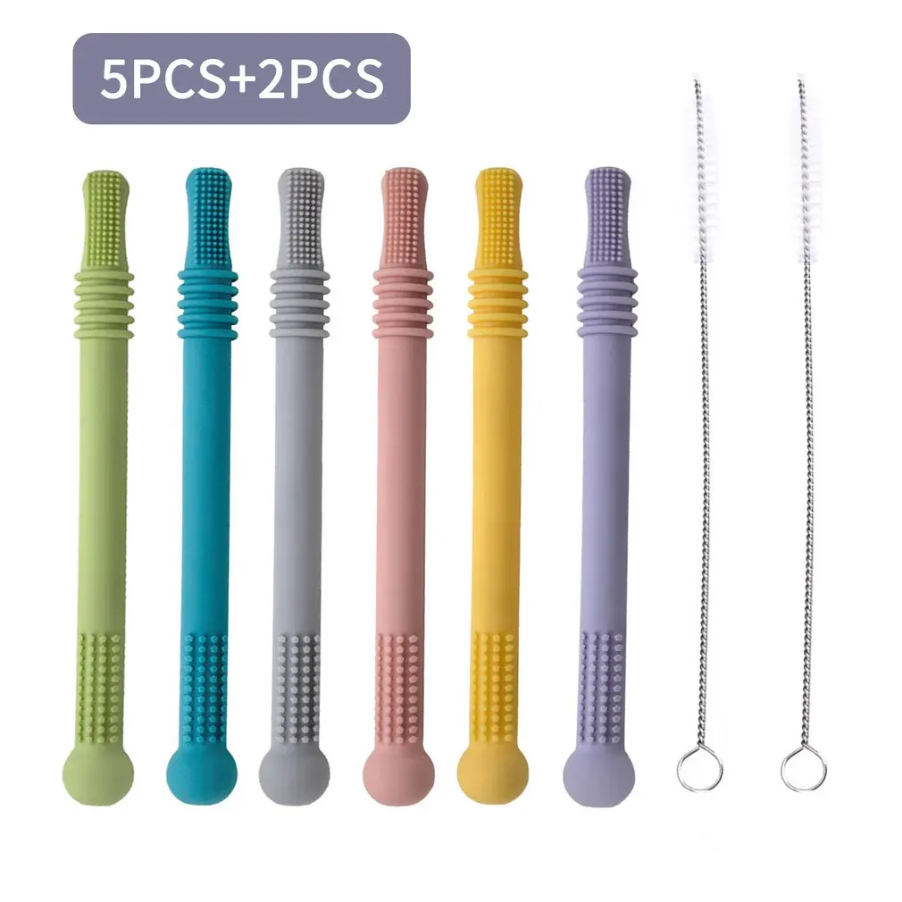 

Детский Прорезыватель для зубов, пустая силиконовая тестовая трубка для детей, игрушка для зубов, молярная палочка, защита от еды