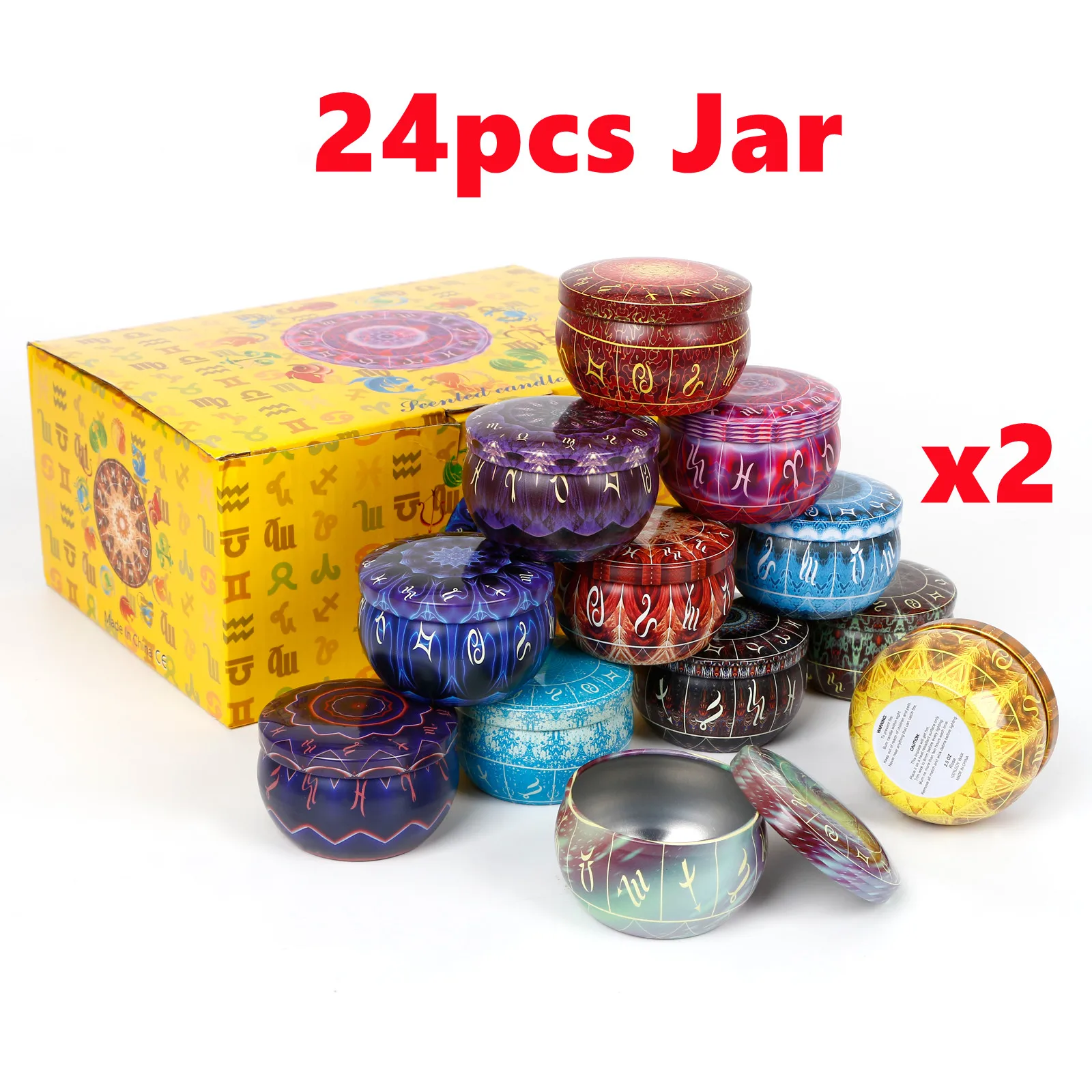 

12 Color Aromatherapy Metal Tin Jars Coffee Tea Spice Candy Jewelry Storage Case Candle Making Containers Home Multifunctional