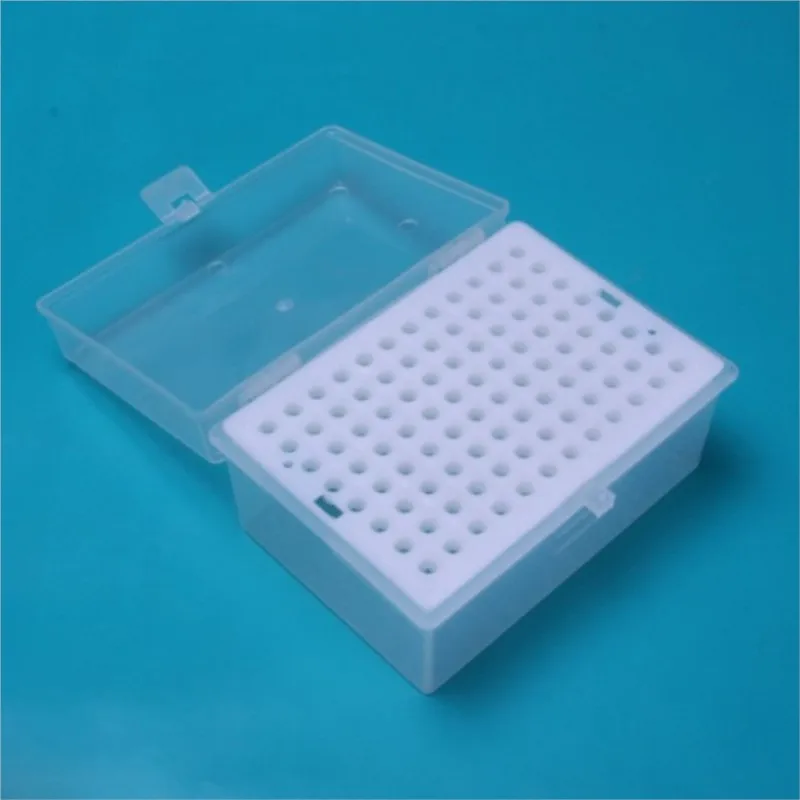 

Прямоугольная 96 позиций лаборатория 200UL пипетка пипетта держатель коробки
