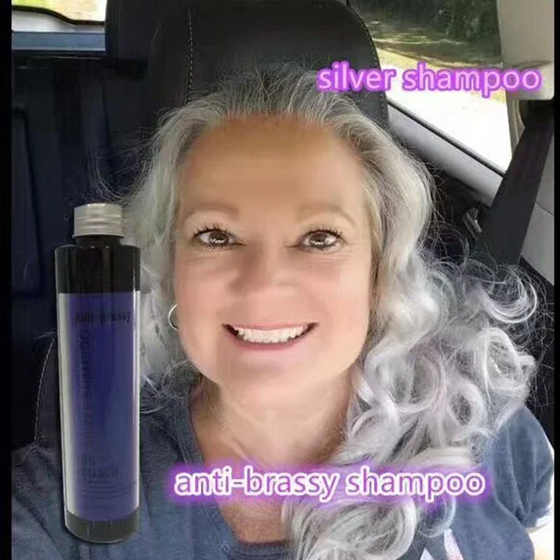 Окрашенный цветной замок для светлых волос шампунь без желтых серебряный