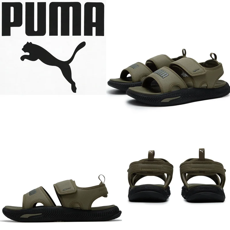 Фото Сандалии PUMA унисекс для прогулок, портативные, с регулируемым ремешком и амортизацией на пятке, модель 395429-05/06/01 №1
