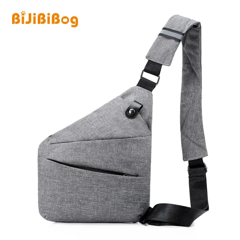 Men's Nylon Chest Bag Gun-Shaped Bag Crossbody Sports Waist Bag Waterproof Casual One Shoulder Anti-Theft Bag