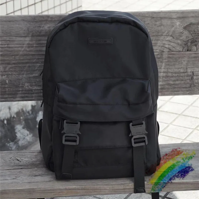 

New ALYX Backpacks Men Women 1:1 Top Quality 1017 ALYX 9SM Double Front Pockets Bags Nylon Rubber Patch Logo Tee