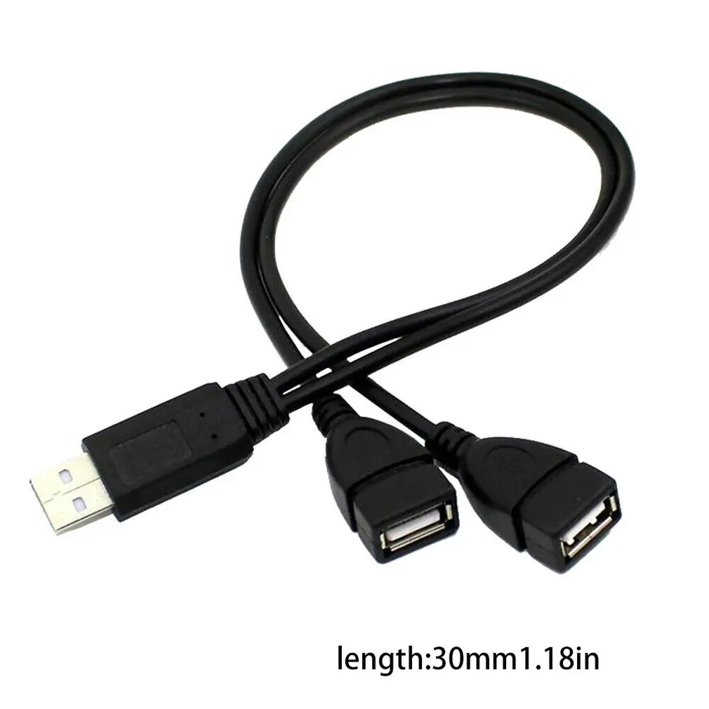 

2022 USB 2,0 A 1 штекер на 2 двойных USB разъема для передачи данных адаптер питания Y разветвитель кабеля изысканный дизайн долговечный Быстрая дос...