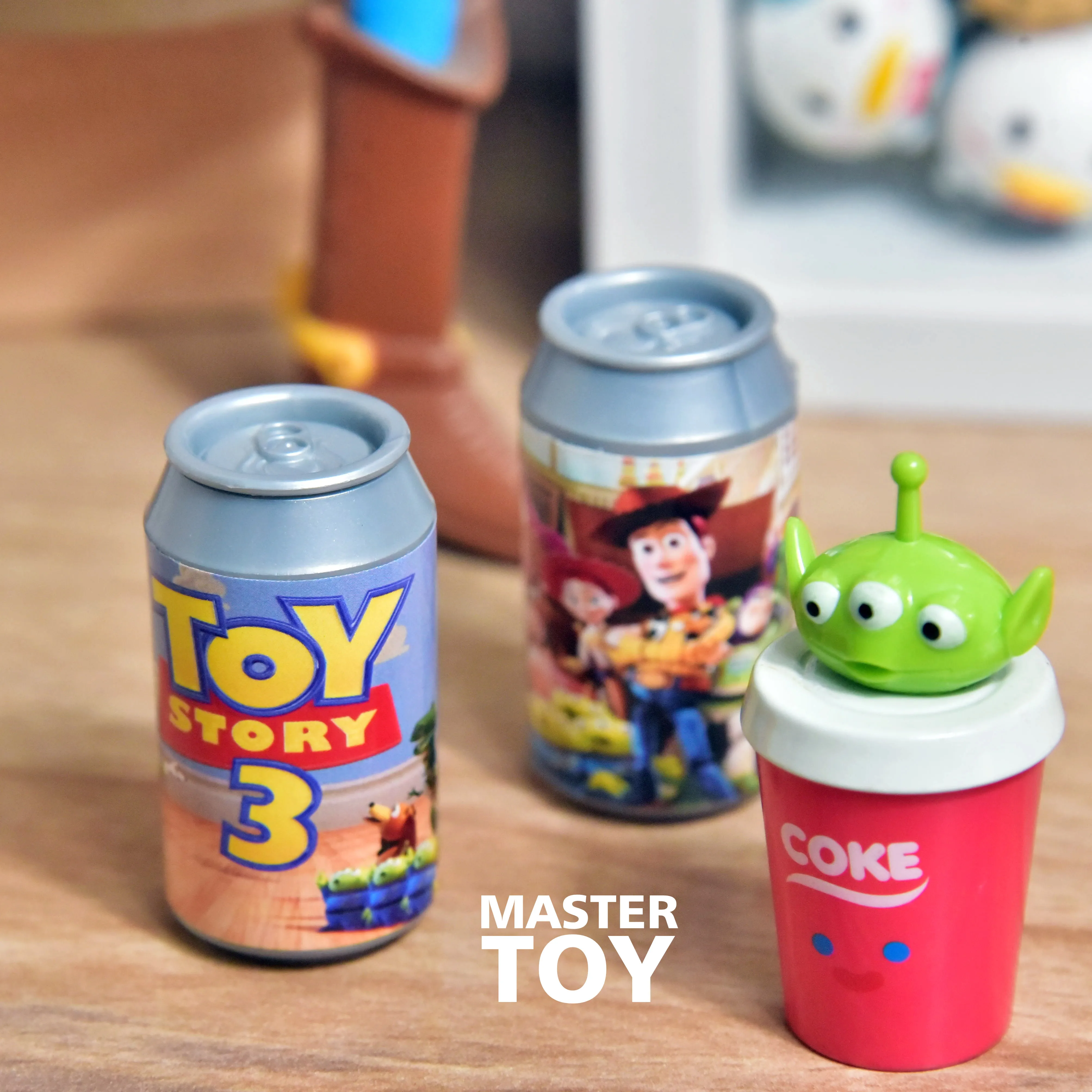 

Disney Toy Story 3 Alien Woody Buzz Lightyear Action Figures Miniature Simulation Coke Bottle Drink Model for Children Gift Toy