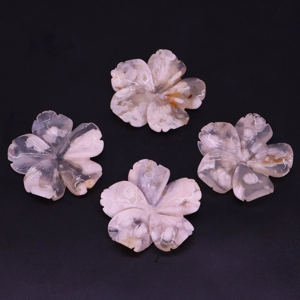 40-60 мм персиковый цвет естественный цветок агат исцеление хрустальный камень