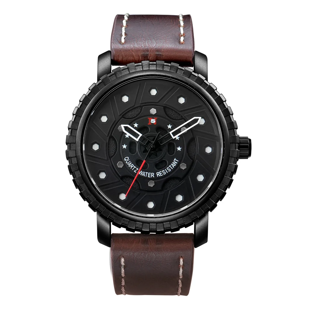 

TOMI-NS New Business Simple Casual Large Dial Three-pin Quartz Strap Men's Watch with Gift Box Free Shipping