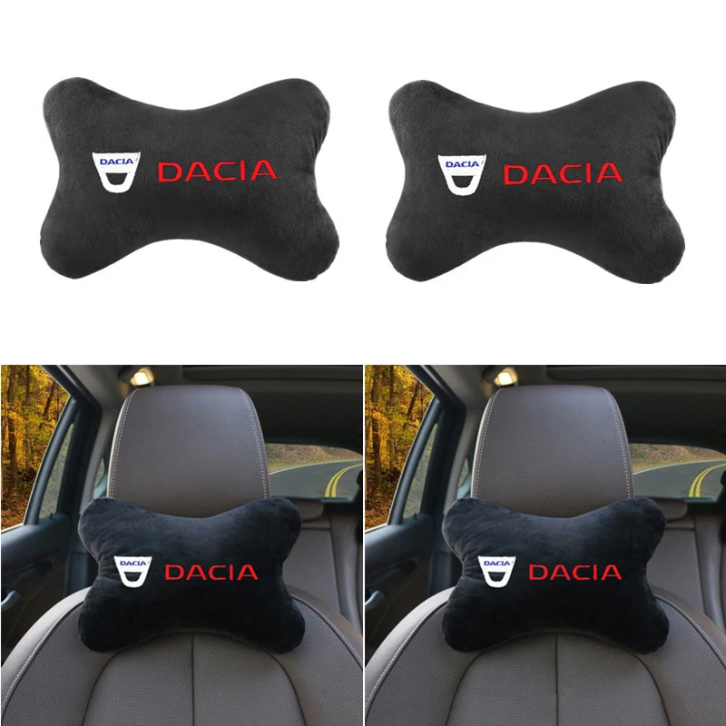 

2PC Soft Car Seat Pillow Headrest Neck Protector Rest Cushion Support For Dacia Duster Logan Dokker Lodgy Sandero Stepway Jogger