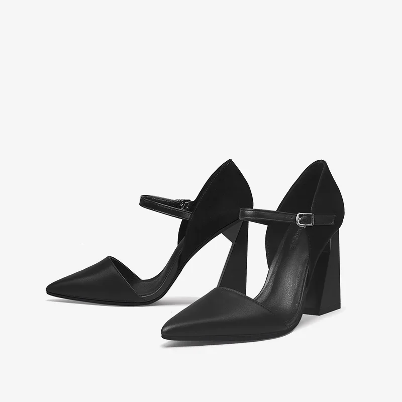 Серебряный ремешок с пряжкой 9 см очень высокий каблук специальной формы острый