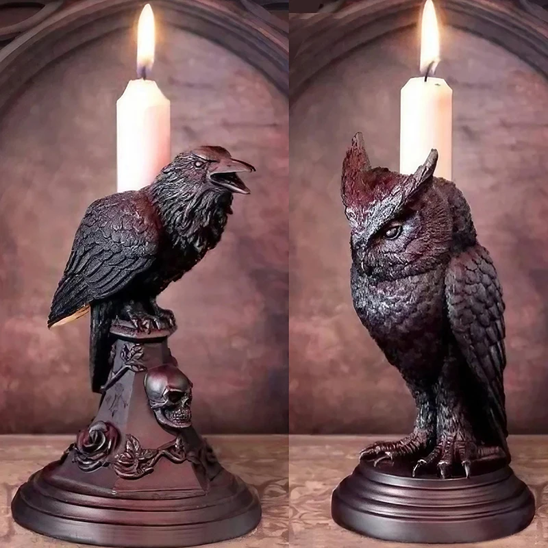 Halloween Statue Owl Home Room Decoration Resin Sculpture Craft Ornament