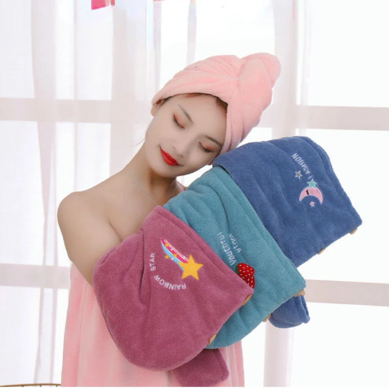 Women Girl's Magic Microfiber Shower Cap Towel Bath Hats for Women Dry Hair Cap Quick Drying Soft for Lady Turban Head