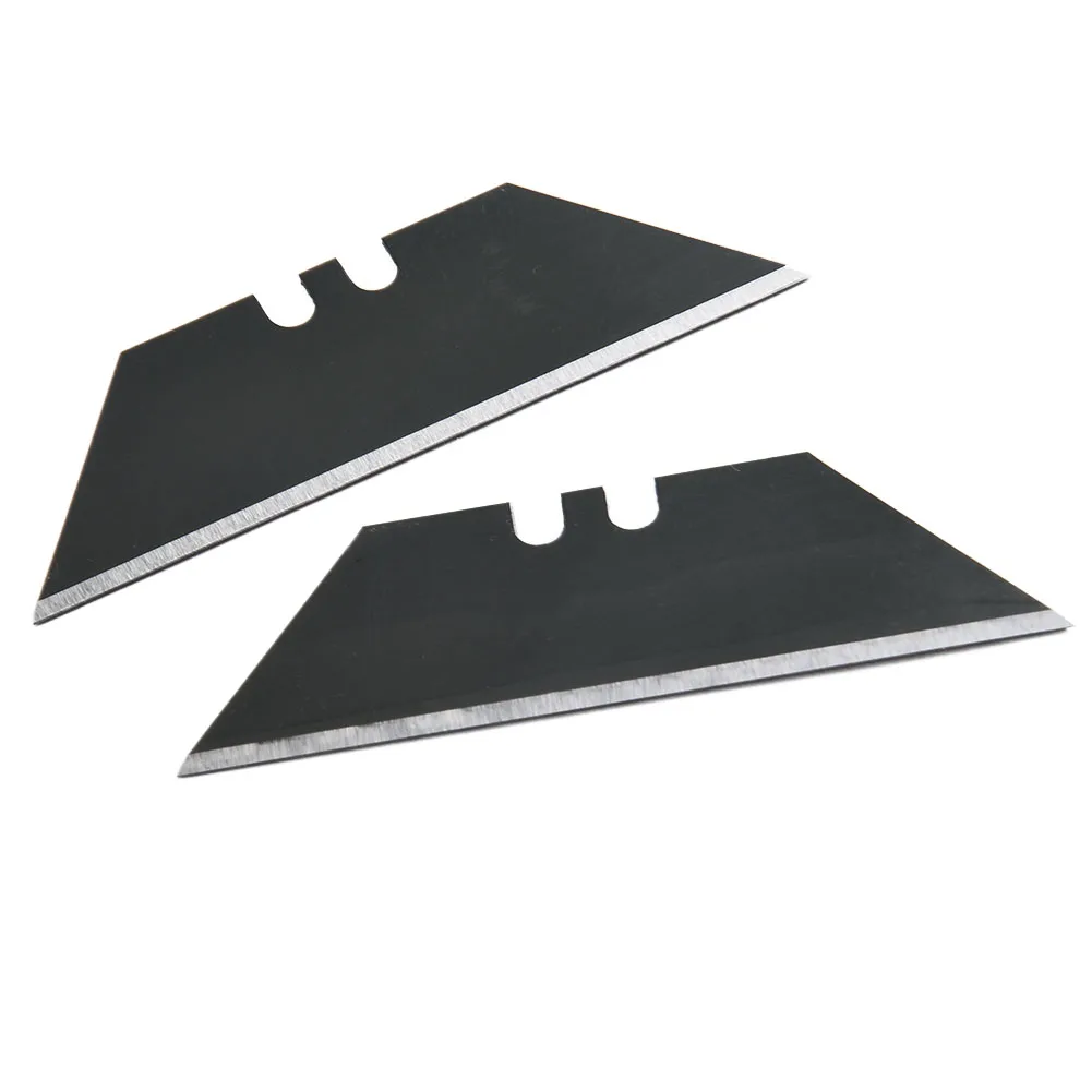 10pcs 60*18mm Trapezoidal Blade 60# Carbon Steel Black/silver Replacement Non-porous Two Groove Art Craft Cutter Accessory - купить по