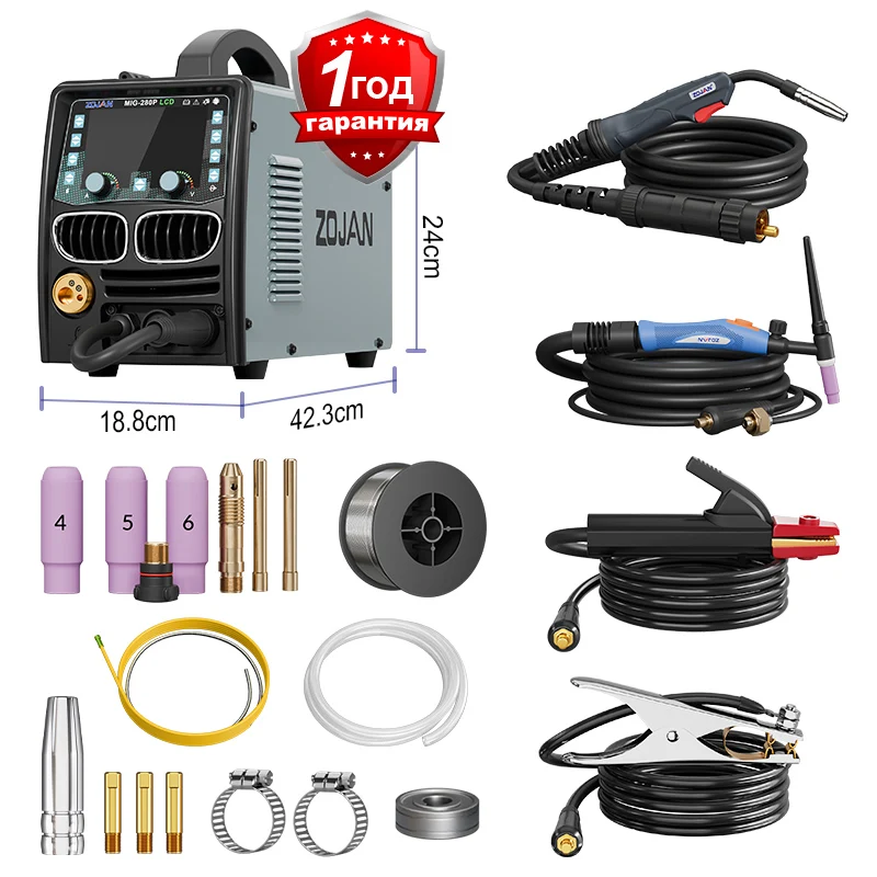 ZOJAN MIG сварщик MMA газ без газа MAG подъем TIG импульс алюминий полуавтоматическая