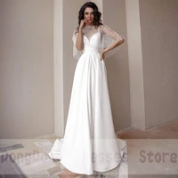 simple sheath spaghetti sleeveless tulle wedding dresses 2022 summer floor length open back high quality gowns robe de ma