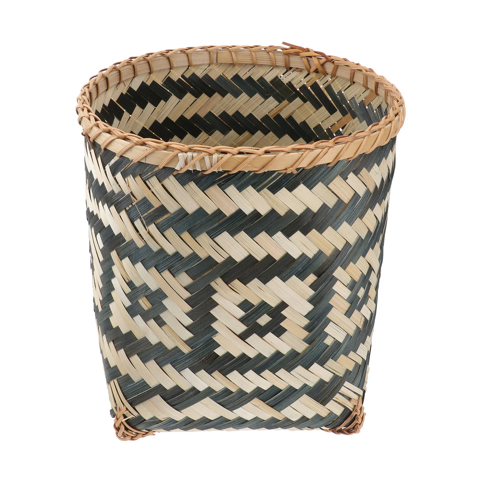 

1PC Household Storage Basket Creative Wastepaper Basket Bamboo Woven Container