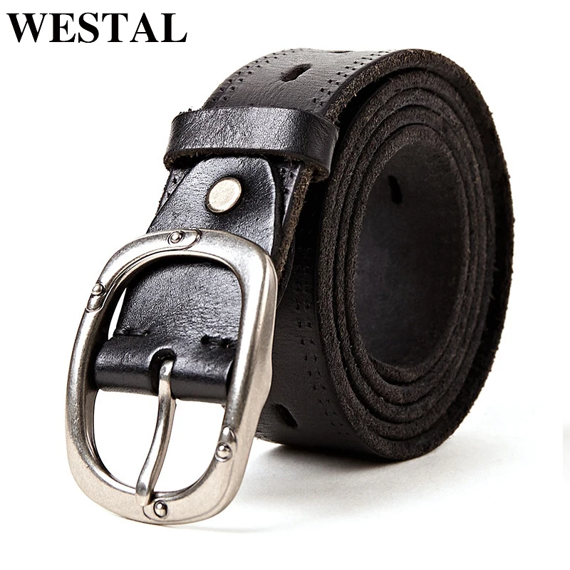 

WESTAL Men's Leather Belt Casual for Men's Jeans with Double Sided Strap Brown/Black Business Work Pants Belts