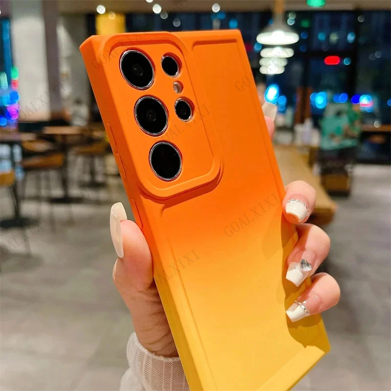 Градиентный силиконовый чехол для телефона Samsung Galaxy S24 ultra S23 S22 S21 S20 S10 ult plus fe s10e note