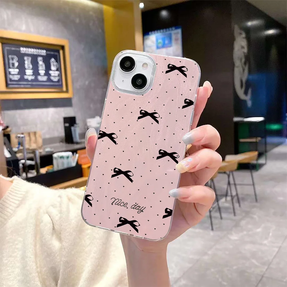 Цветной чехол для телефона с бантом и лазерным перьевым принтом iPhone 7 8 XS MAX XR X 11 12 13