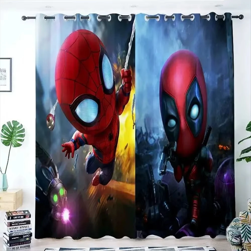 Оконная занавеска с рисунком Человека-паука 160x160 см плотные шторы 3D принтом для