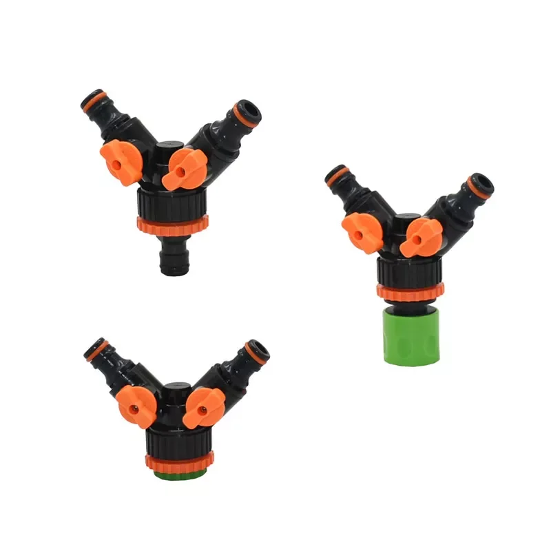 

Drip irrigation 2-way Garden tap water splitter Female 1/2 3/4 1inch garden hose Y splitter watering adjustable switch 1pcs