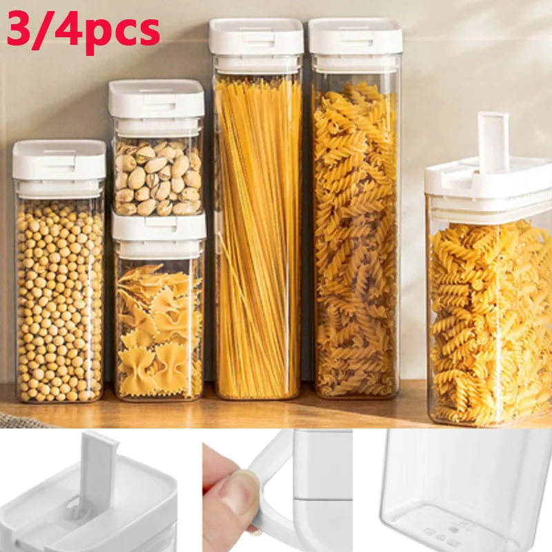 

Storage Box Snack Dry Goods Moisture-proof Storage Bottles Plastic Sealed Jars Food Preservation Box Kitchen Grain Organizer