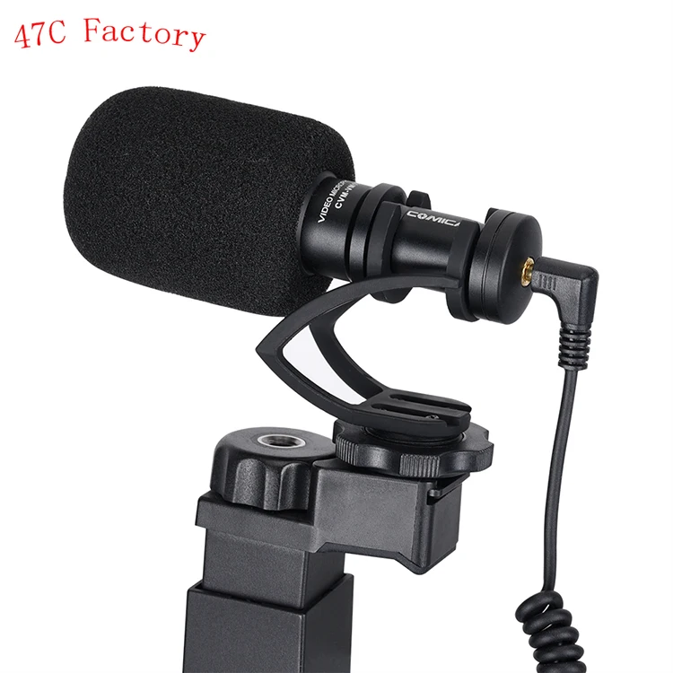 

Shotgun Video Microphone COMICA CVM-VM10-K2 CNC Processing with 1/4 External Port&Hot Shoe Mount Combine Audio and Video