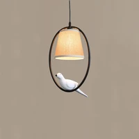 nordic bird hanging ceiling chandelier for dining room kitchen cloth light restaurant corridor bedroom bedside pendant lamp
