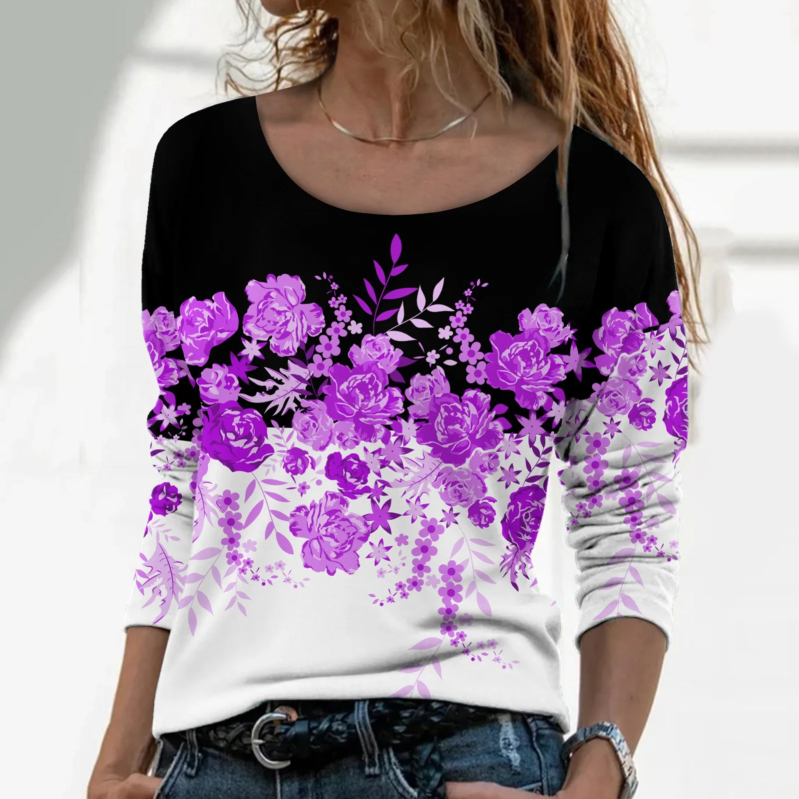 

Women Clothing Printed Dress Feather Spring Tops for Women Light Blouses for Women Long Sleeve T Shirt Women V Neck