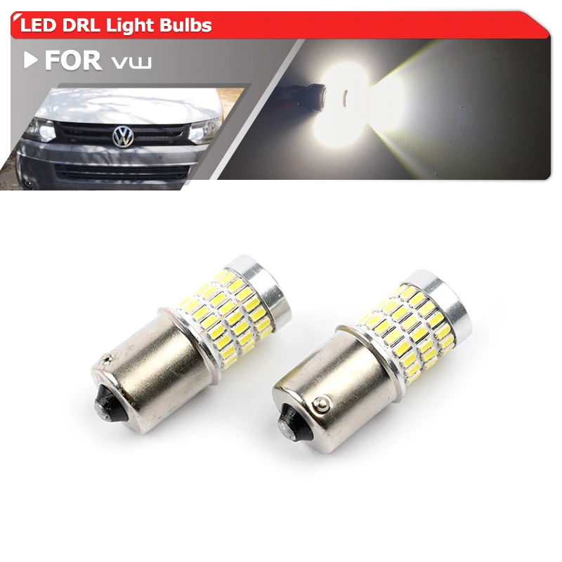 2x 1156 CANbus BA15S/P21W S25 Led Daytime Running Lights DRL Bulbs For VW T5 T6 Transporter Daylights Car-Styling