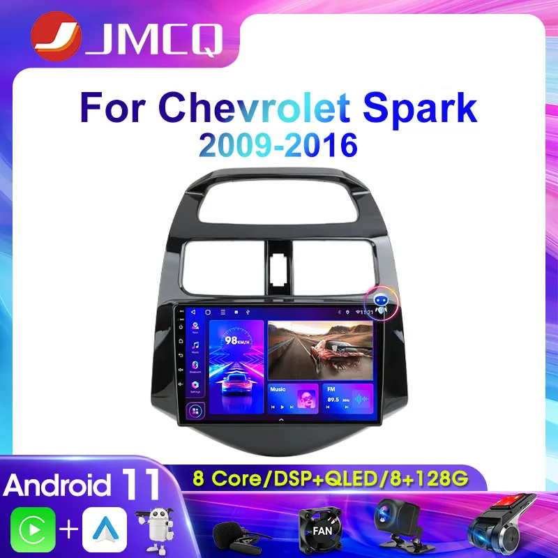 Автомагнитола JMCQ 2Din 4G Android 11 мультимедийный видеоплеер для Chevrolet Spark Beat Matiz