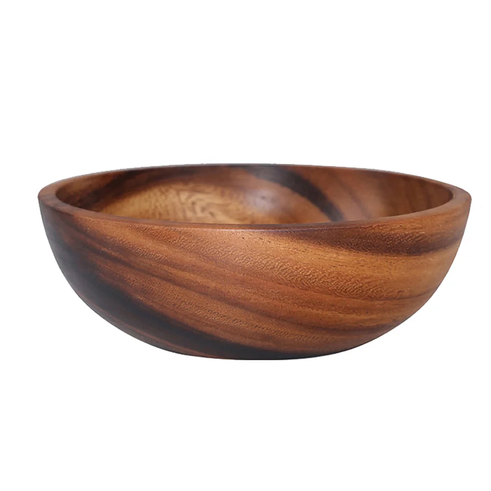 

1pc 24x7.5CM Simple Wooden Bowl Snacks Salad Bowl Food Bowl Salad Container