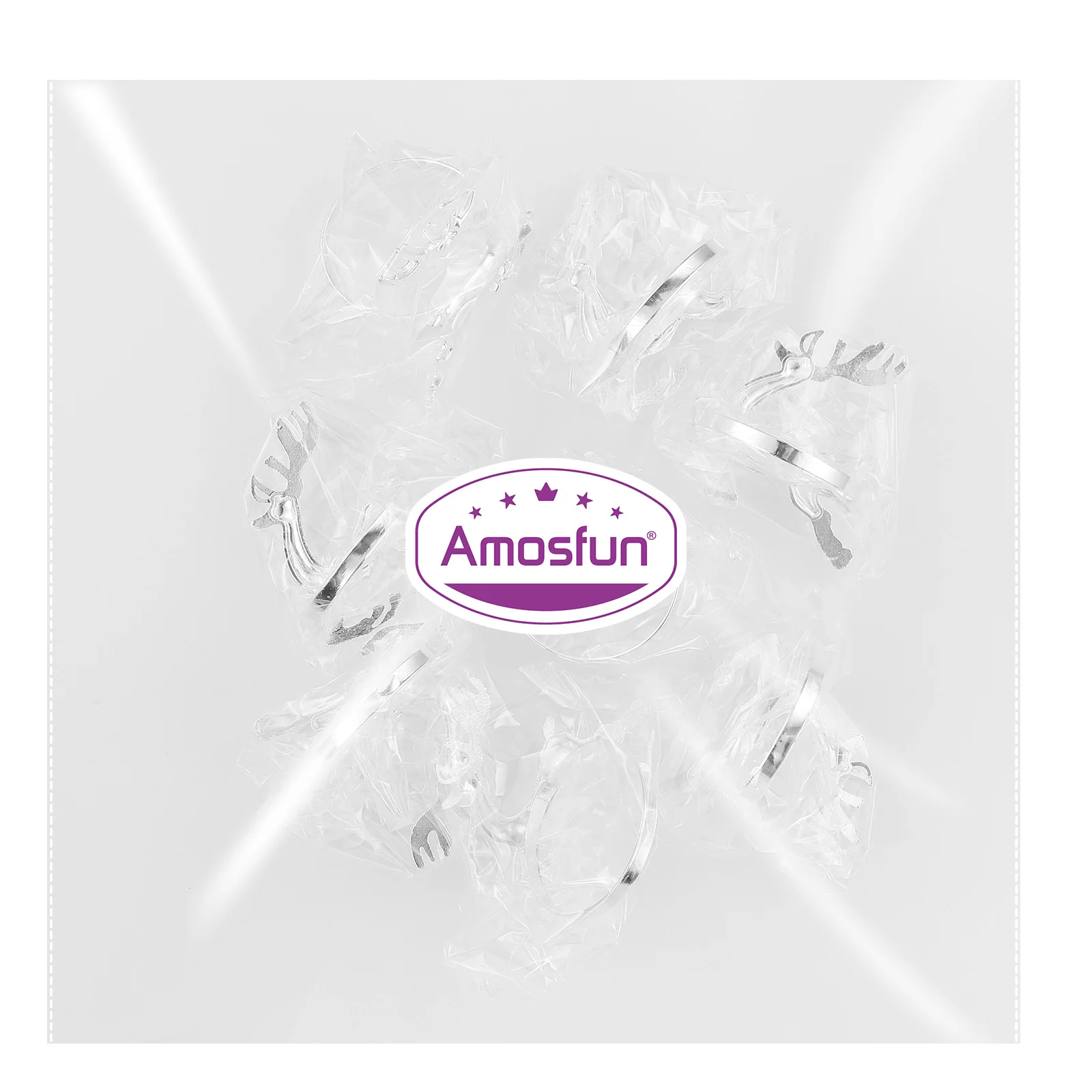 Amosfun 8 шт. кольца для салфеток с изображением лося и оленя настольное декоративное