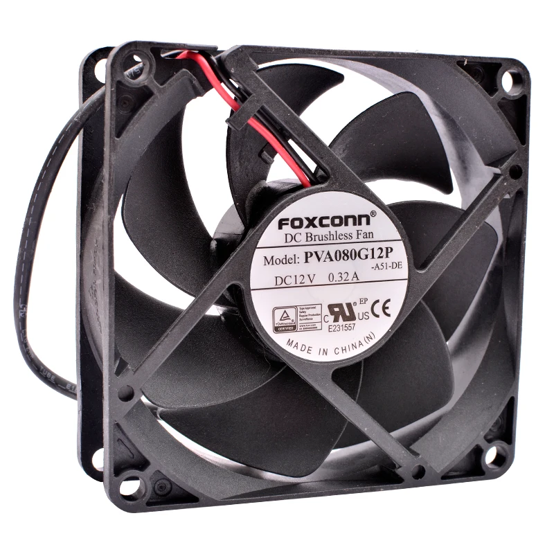 

PVA080G12P 8cm 80mm fan 80x80x25mm DC12V 0.32A 2pin Cooling fans for enclosure power drives
