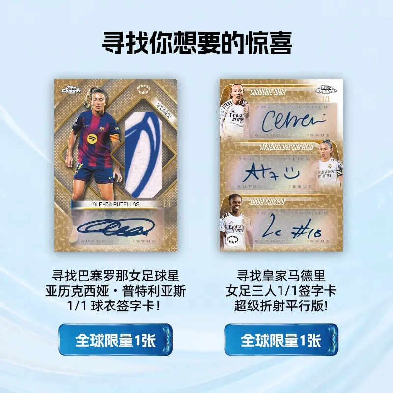 Фото Коллекционная карточка Topps Chrome 2024-26 «Женская Лига чемпионов по футболу», официальная лимитированная серия, с автографом, подарок. №2