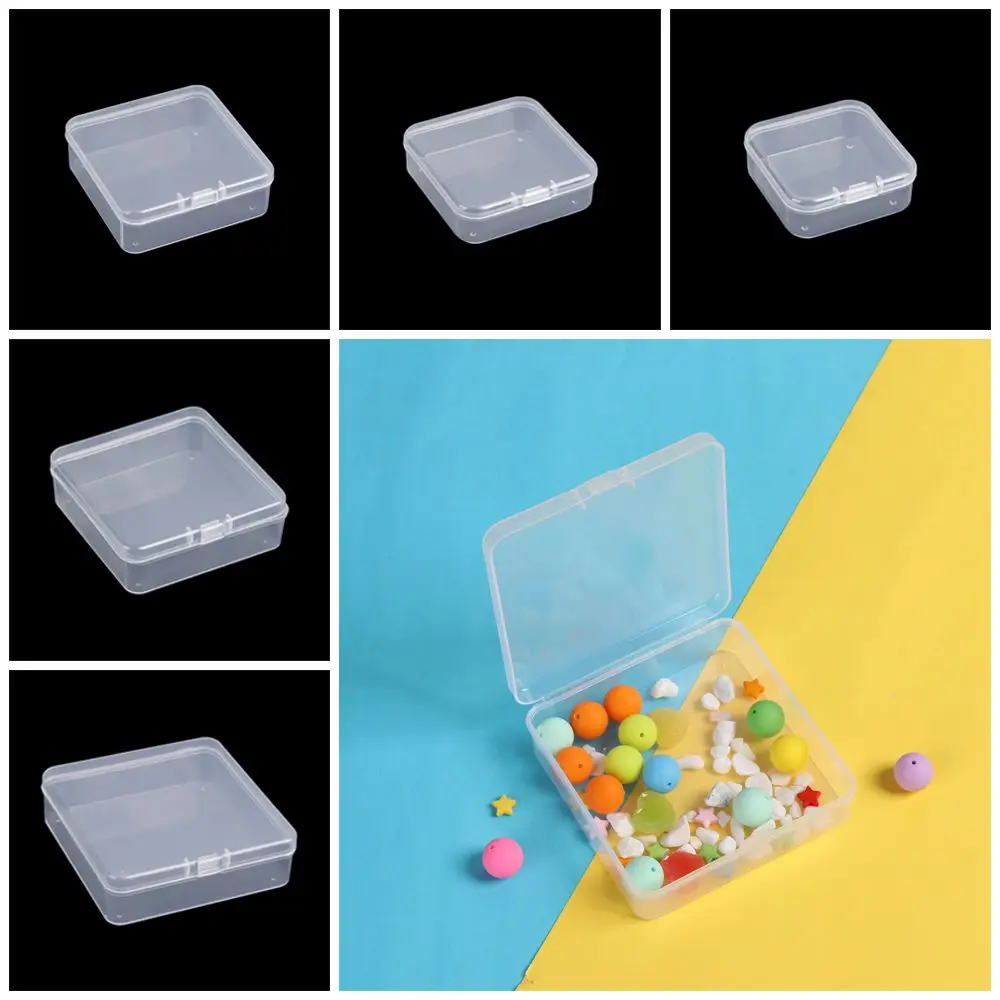 

Hot Sundries Organizer Square Plastic Small Items Case Jewelry Beads Container Packing Boxes Transparent Storage Box