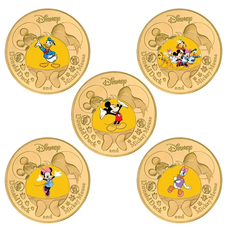 

Disney Mickey Mouse Mickey Commemorative Coin Cartoon Peripheral Collection Coin Donald Duck Children's Toy Cshristmas Gift