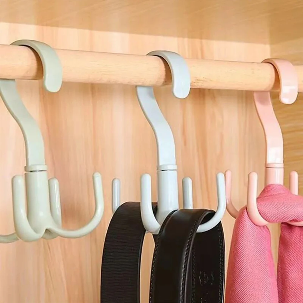 

Multi-function Rotating Hook Clothes Hat Scarf Bag Hanger Space-saving Plastic Hanging Organizer for Kitchen Bathroom Garderobe