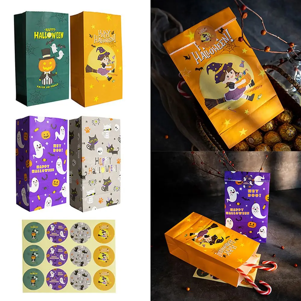 

24PCS Halloween Candy Box Gift Bags Trick or Treat Kids Gift Pumpkin Bat Candy Boxes Happy Halloween Party Supplies