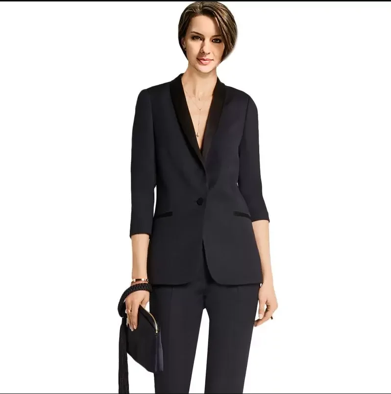 Women's Suit Shawl Collar Single Breasted Jacket Business Formal Regular Office Blazer For Women