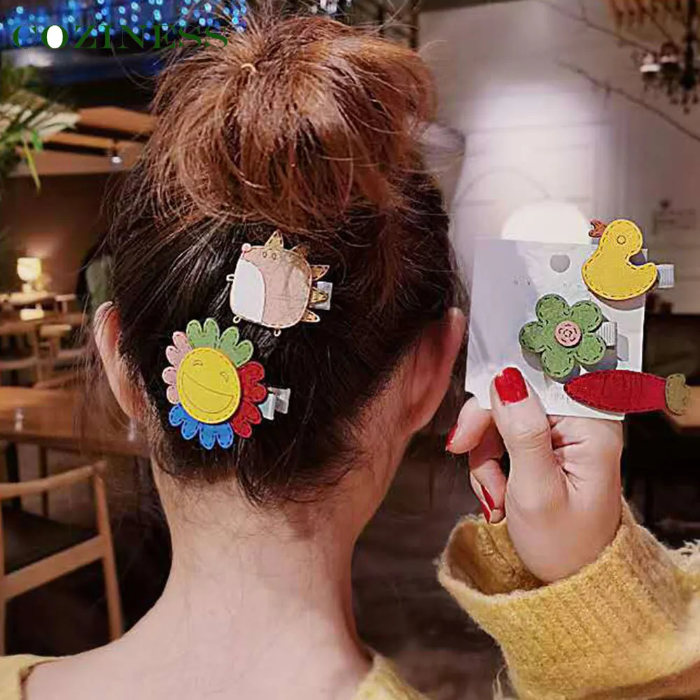 

Детские заколки для волос для маленьких девочек милые аксессуары для волос из искусственной кожи и бархата набор из 5 предметов Детские акс...