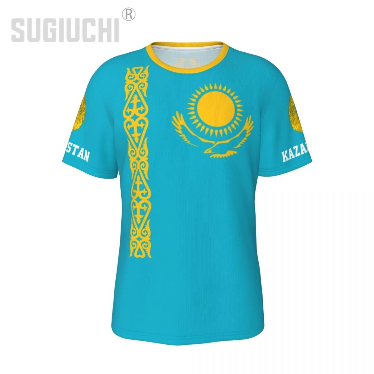 

Футболка унисекс с государственным флагом Казахстана, футболки, Джерси для мужчин и женщин, футбольные поклонники, подарки, одежда на заказ,...