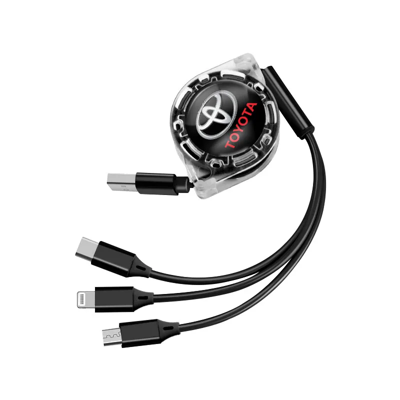 

Зарядный кабель Micro USB Type C 3 в 1, мульти-зарядное устройство для Toyota GRsport Hilux Aygo Yaris Corolla Rav4 CHR Auris Cruiser Prius